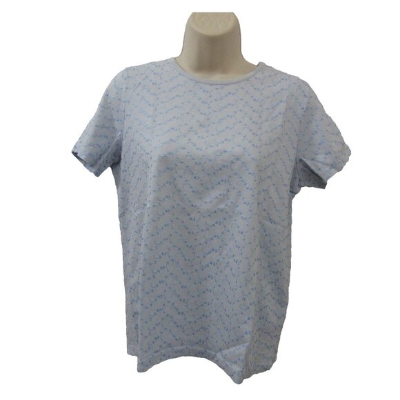 Croft & Barrow T-Shirt Sz Petite Medium Round Neck Short Sleeve Embroidered Tee - Picture 2 of 7
